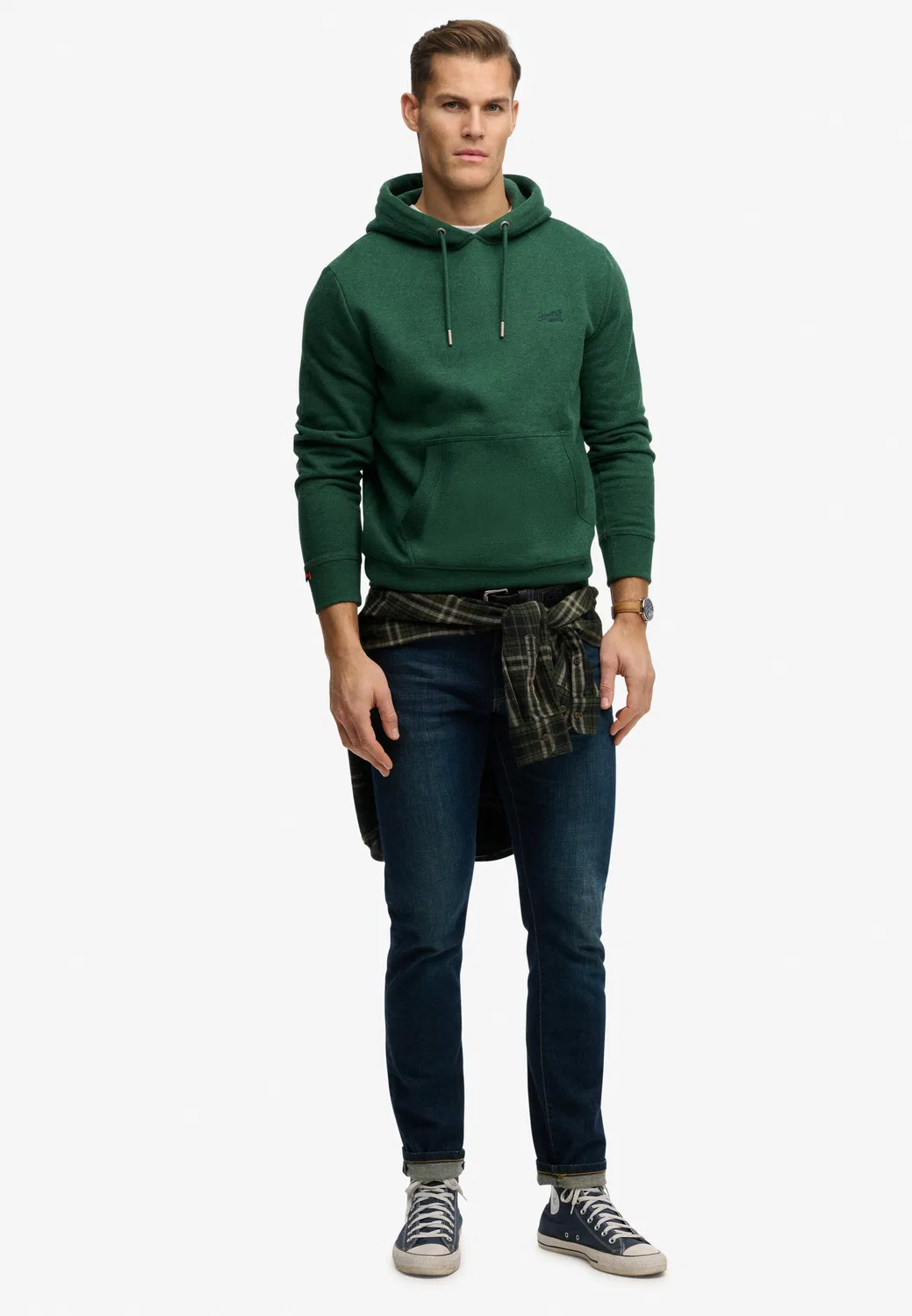 Толстовка Superdry Essential темно-зеленого цвета — фото 4