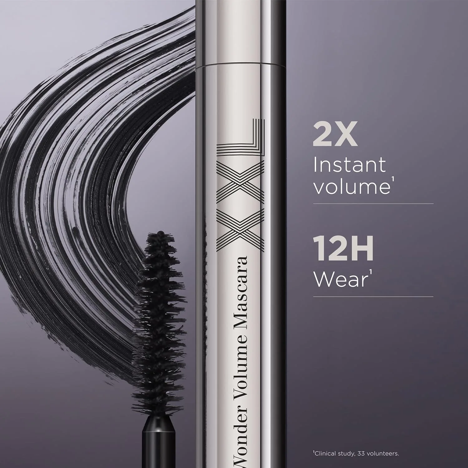 Тушь для ресниц Clarins Wonder Volume Mascara XXL, удлиняющая и увеличивающая объем, двойной эффект, стойкость 12 часов, 9 мл 8,9 мл (2 шт.), Black — фото 2