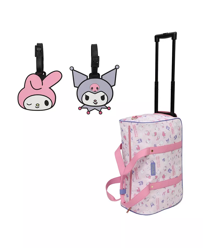 

Колесная дорожная сумка с двумя бирками для багажа Hello Kitty, мультиколор