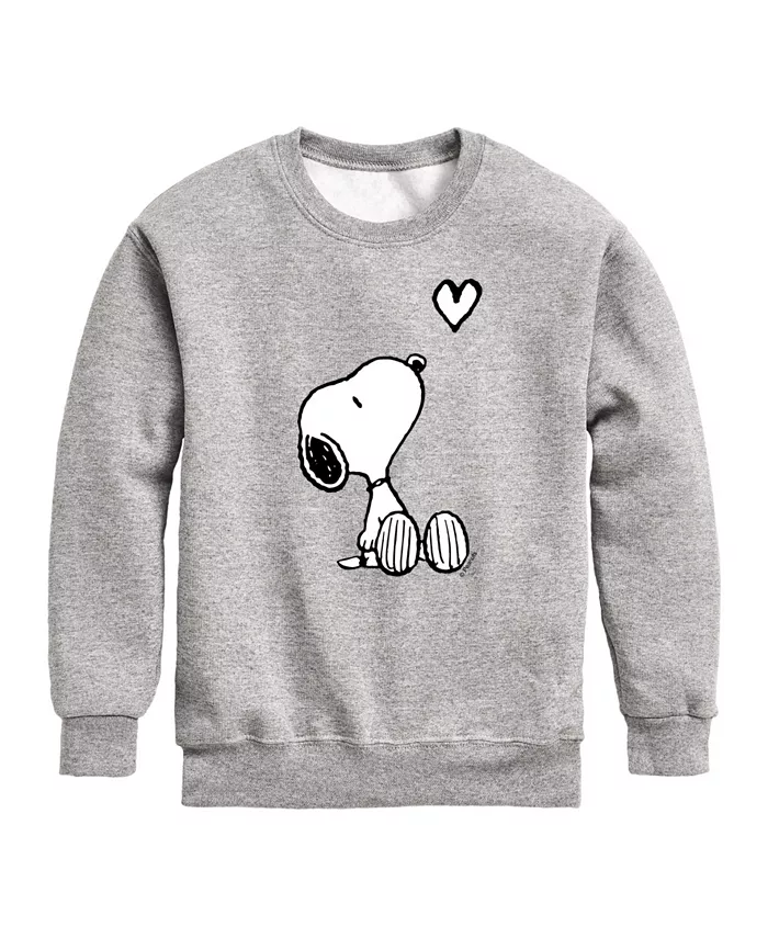 

Гибридный худи Big Boys с принтом Snoopy и сердцем Peanuts, серый
