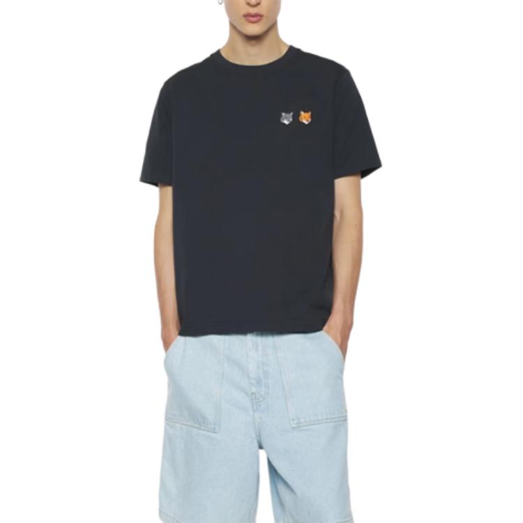 

Футболка с вышивкой лисой головы от Maison Kitsuné Maison Kitsune, серый