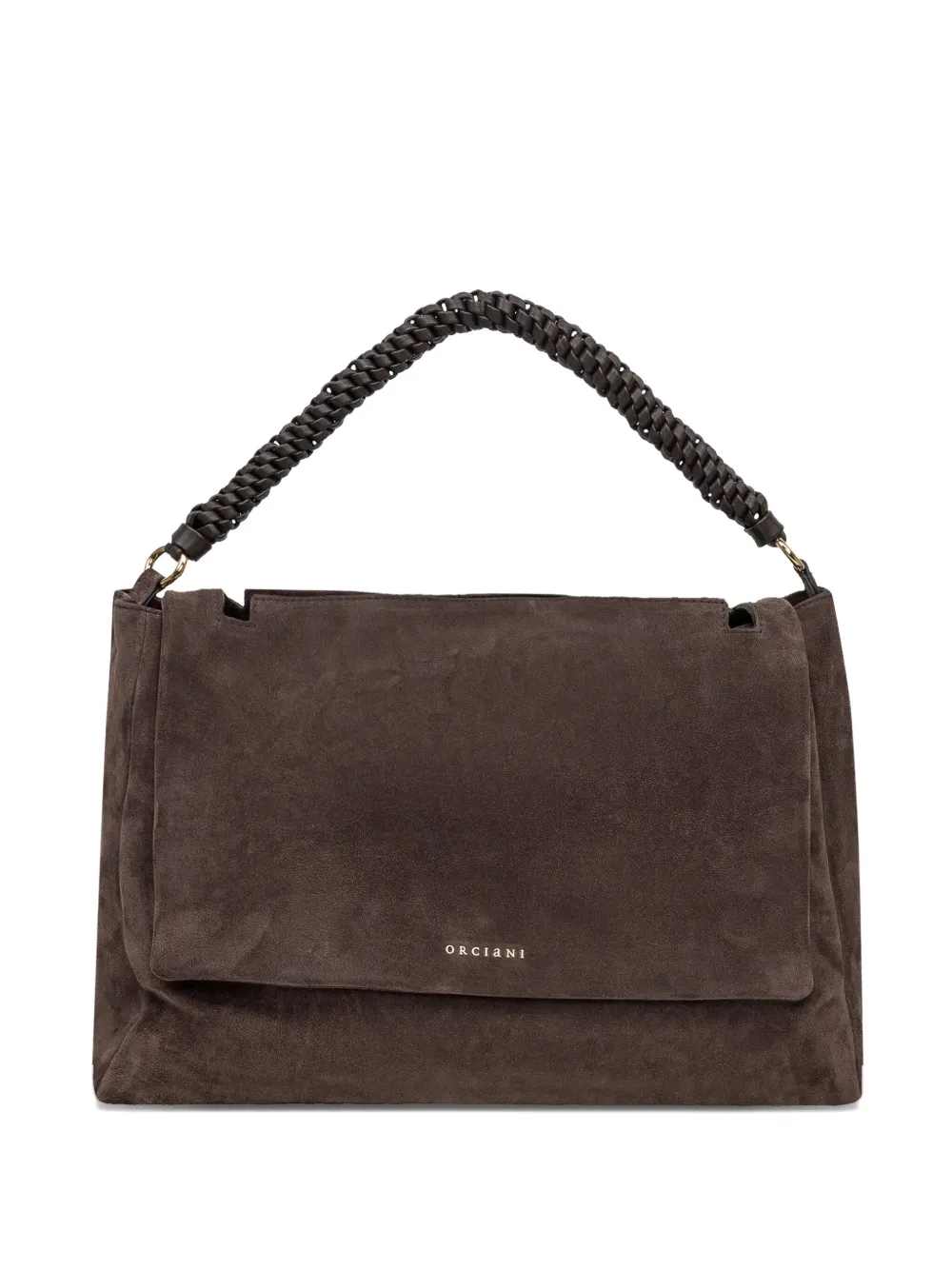 

Большая замшевая сумка-тоут Sveva Peach XL с плетеной ручкой Orciani, коричневый