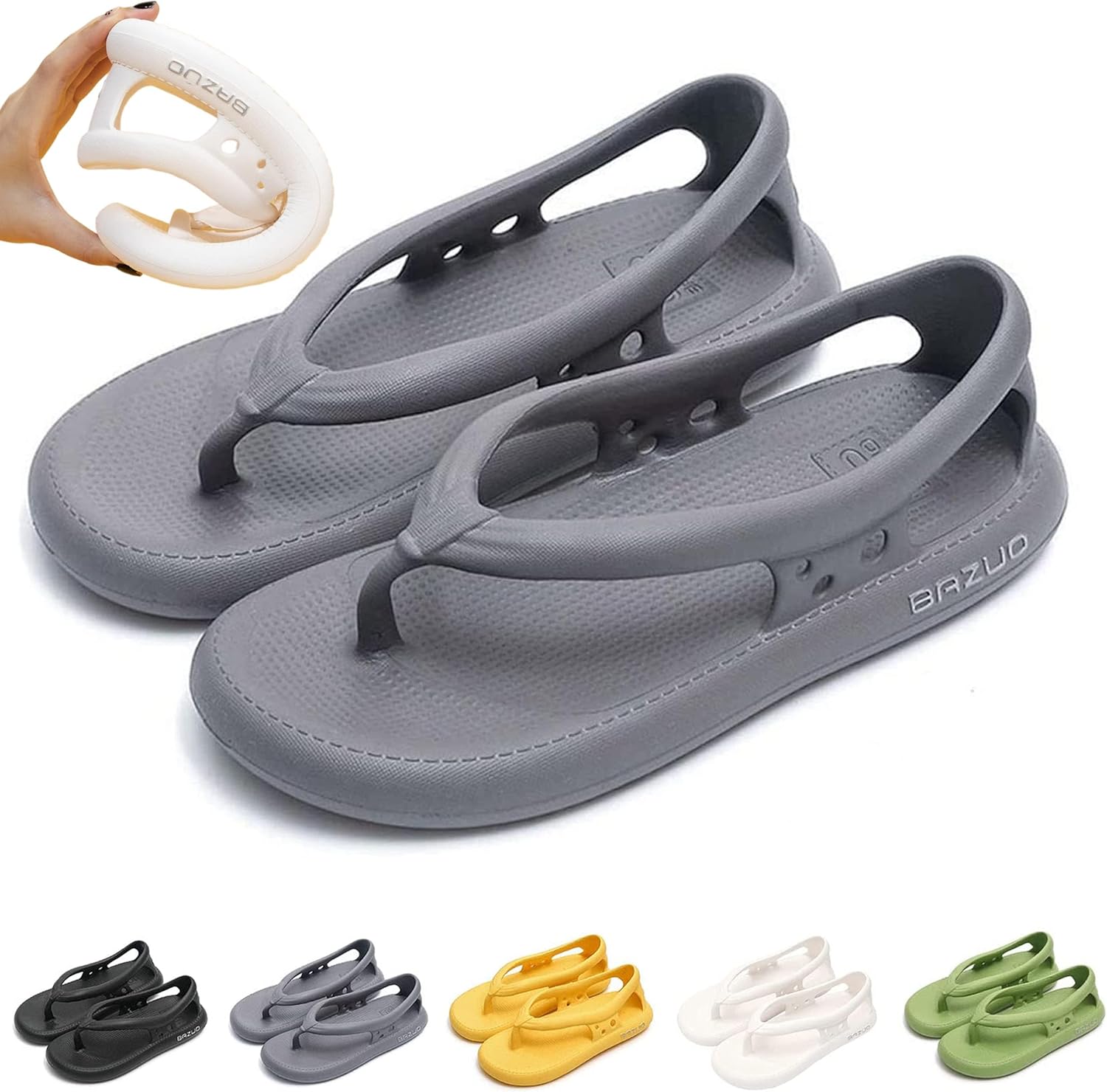 

Сандалии Bazuo, шлепанцы Bazuo, нескользящие шлепанцы для пар с толстой подошвой из ЭВА, быстро сохнущие Yeekenio, серый