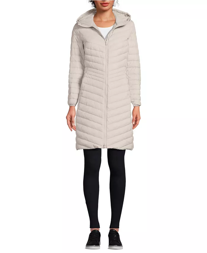 

Женское утепленное пальто-пуховик Wanderweight Packable Lands' End, черный