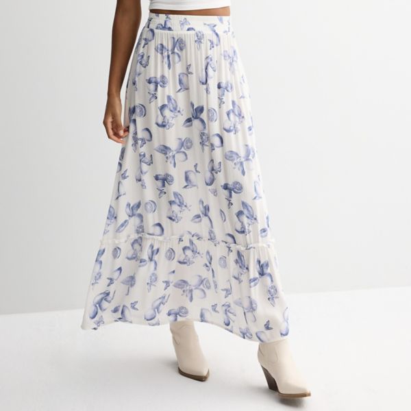 

Многослойная юбка макси для девушек So, цвет white blue lemon
