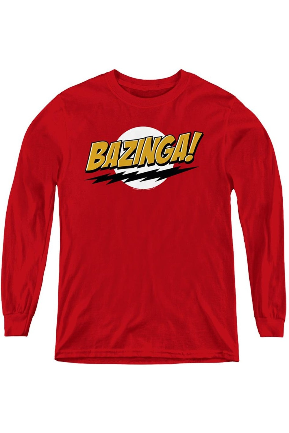 

Молодежная толстовка с длинным рукавом «Теория Большого взрыва» Bazinga Gildan, красный