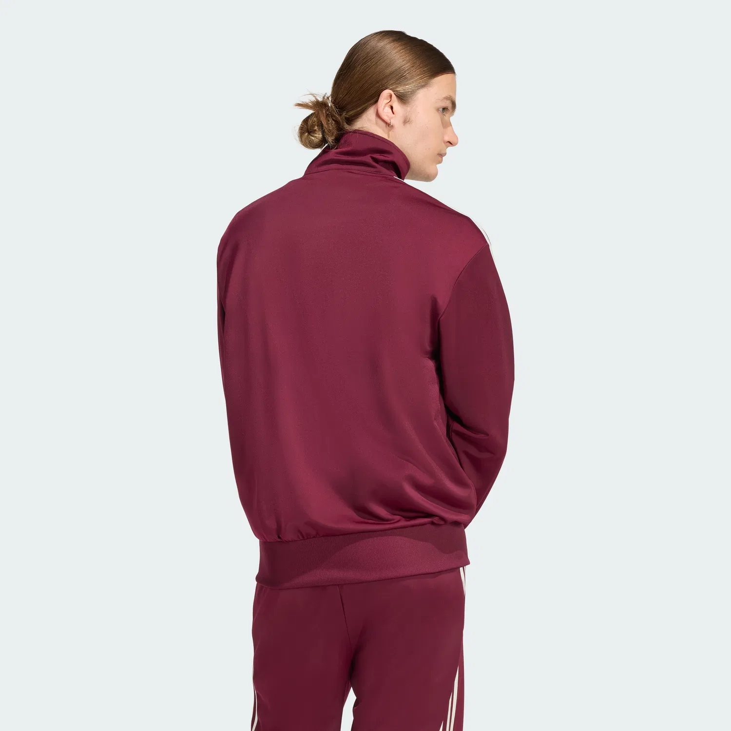 Мужской спортивный топ Adidas Firebird, бордовый/белый — фото 2