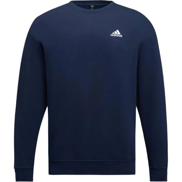 Adidas Свитшот мужской темно-синий с круглым вырезом умеренно прямой крой