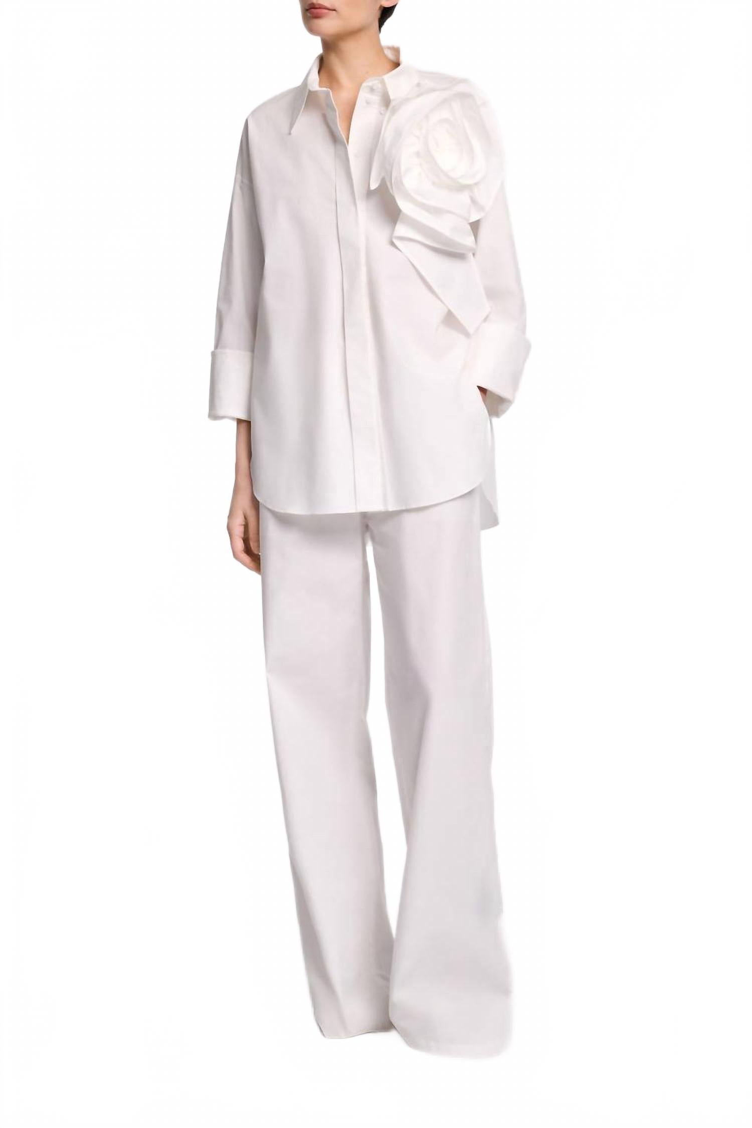 

Поплиновая рубашка с крупным цветком в чисто-белом цвете DOROTHEE SCHUMACHER