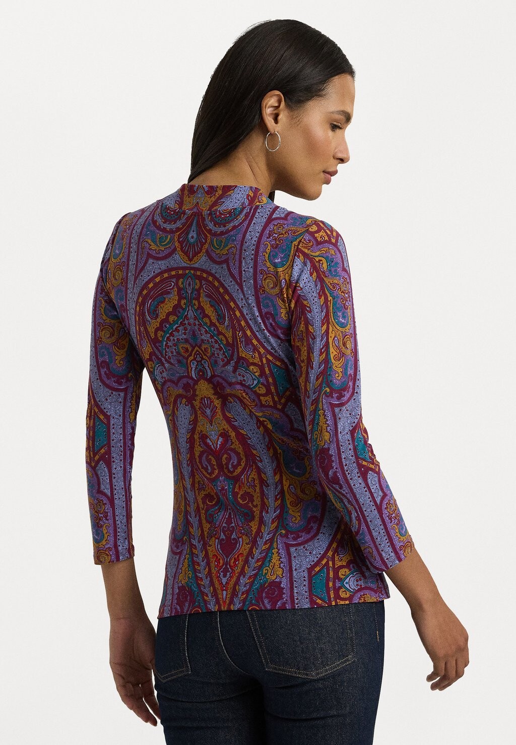 

Футболка с длинным рукавом PAISLEY STRETCH JERSEY TOP Ralph Lauren, фиолетовый