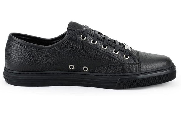 Кроссовки pebbled nappa leather low-top sneakers 'black' Gucci, черный — фото 2