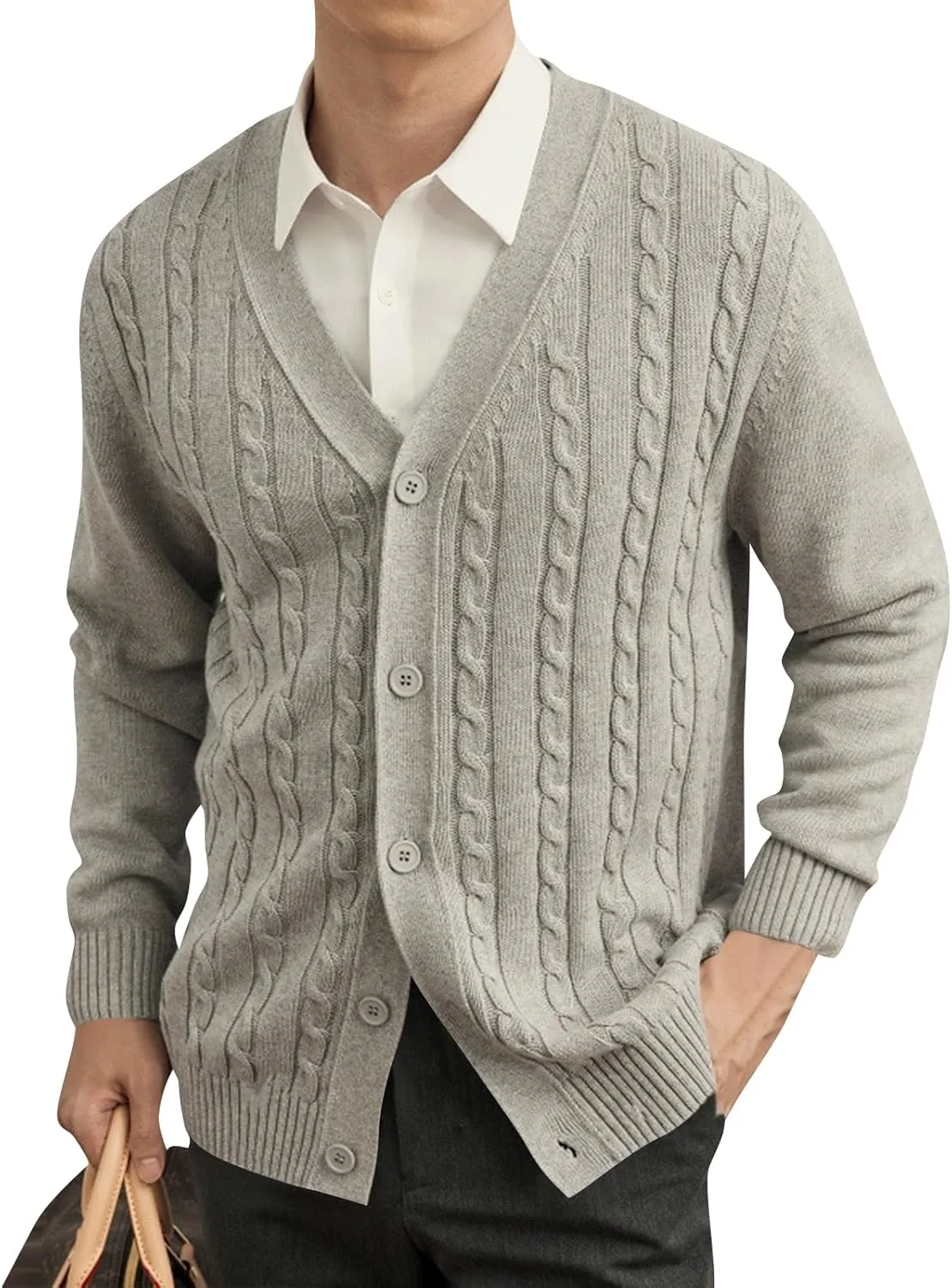 

Кардиган мужской Casual Cable Knit ADHOWBEW