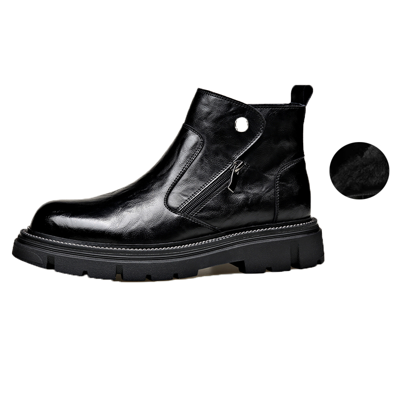 

Xiwencha Мужские зимние ботинки с меховой подкладкой черные, цвет Black Fleece-Lined