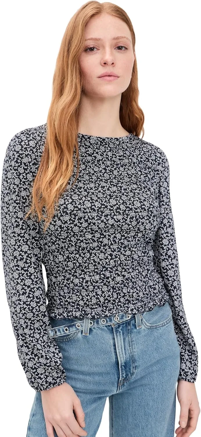 

Madewell женская блузка с рукавом 3/4 и сборками