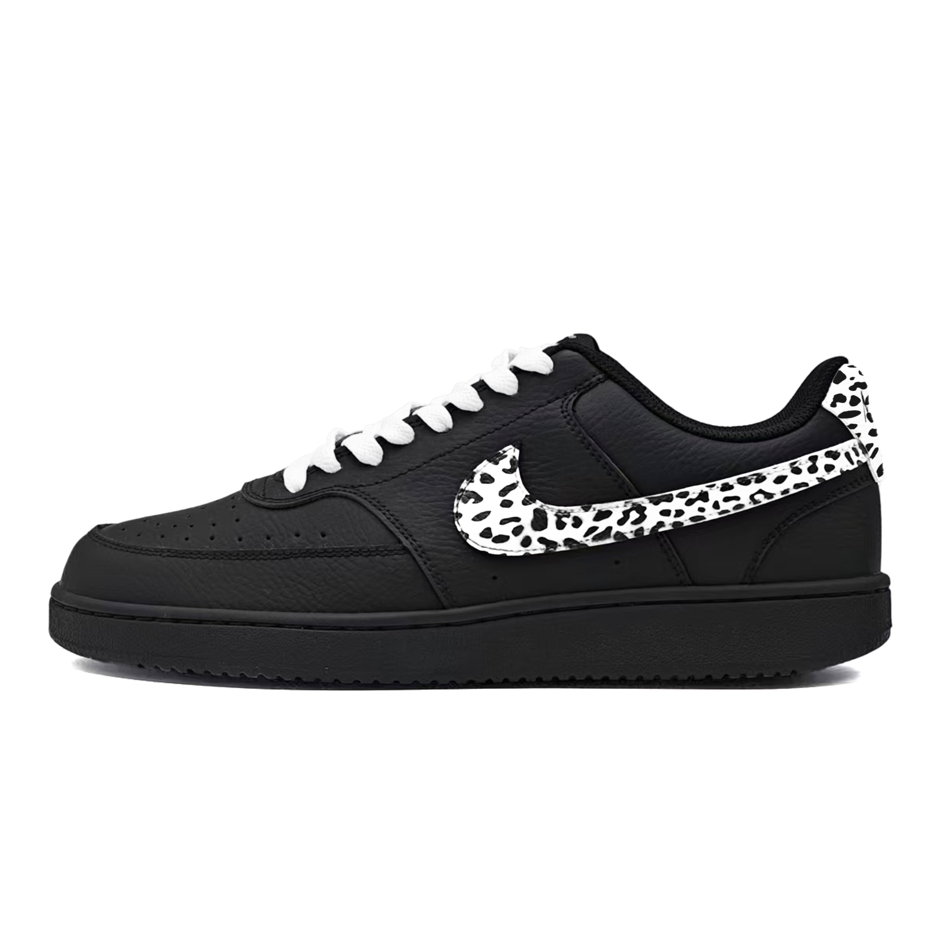 

Nike Кроссовки для скейтбординга Court Vision 1 White Leopard Print, легкие и дышащие, низкие, унисекс, белые