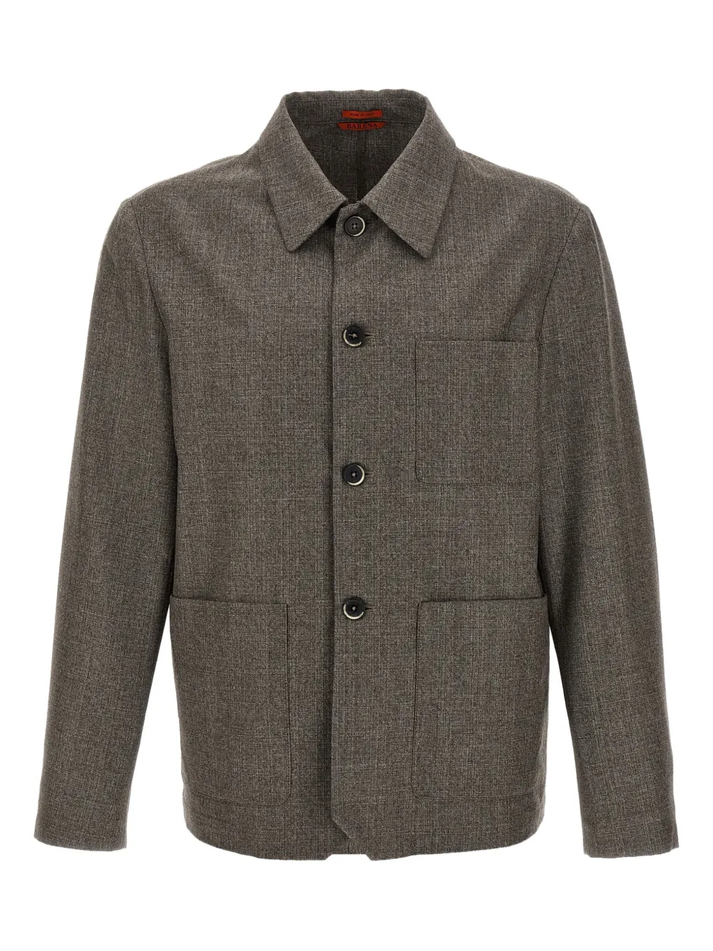 

Рубашка с накладным карманом и застежкой на пуговицы Barena, коричневый