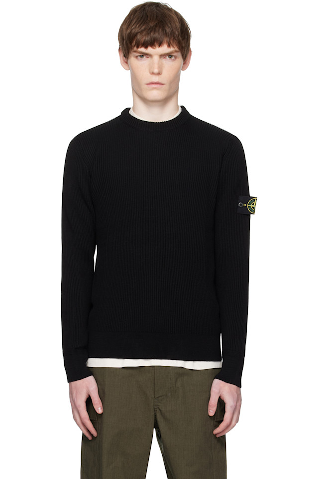 

5100053 свитер из шерсти rws с резинкой по всей длине Stone Island, черный