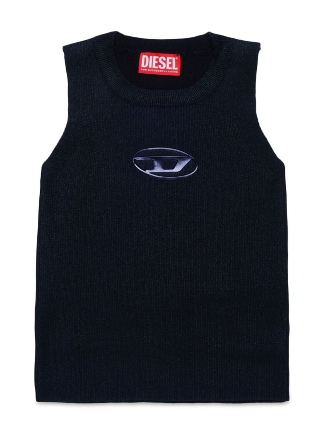 

Diesel топ с эффектом металлик и логотипом, черный