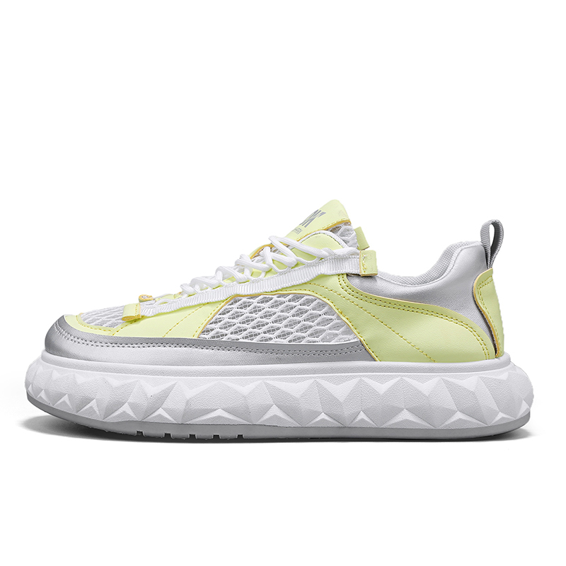 

Мужские дышащие низкие кроссовки для скейтбординга CAHHRRN, White Yellow