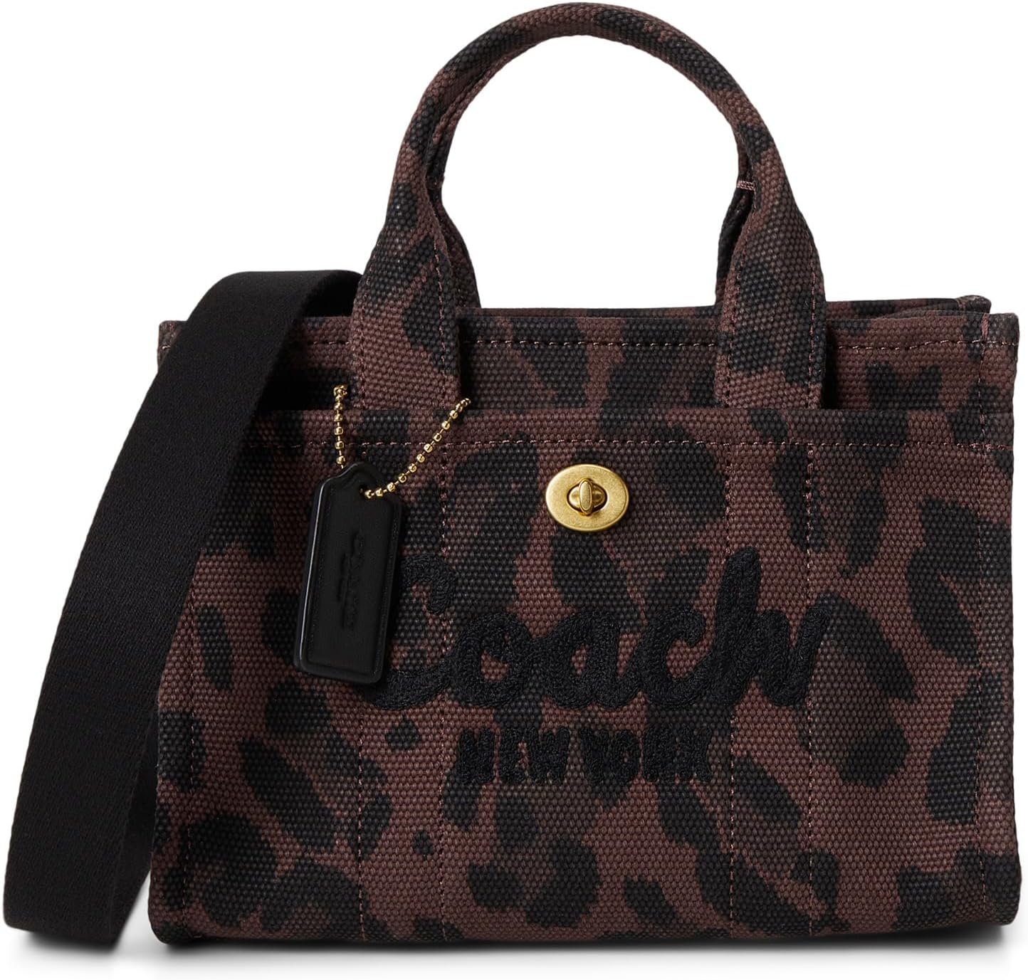 

Сумка-тоут COACH Cargo Tote Bag 20 With Leopard Print, цвет Dark Leopard