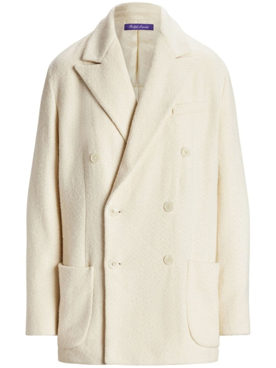 

Ralph Lauren Collection двубортный пиджак с узором в елочку, серый