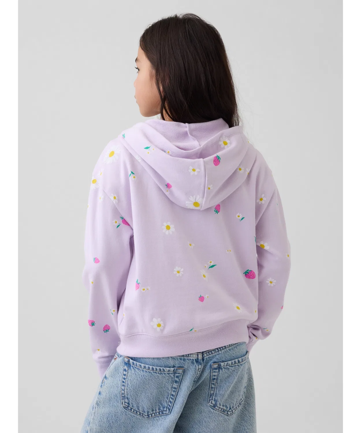 Детская парка GAP Relaxed Fit из французского махрового полотна, синяя — фото 4