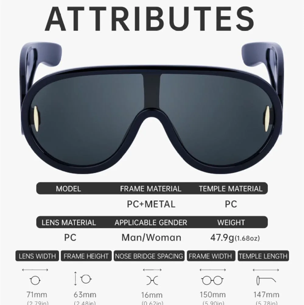 

Женские солнцезащитные очки, модные, большие, с волнообразным рисунком, мужские солнцезащитные очки-маска, цельные, спортивные очки-щитки UOVSAW, C10 Black Silver