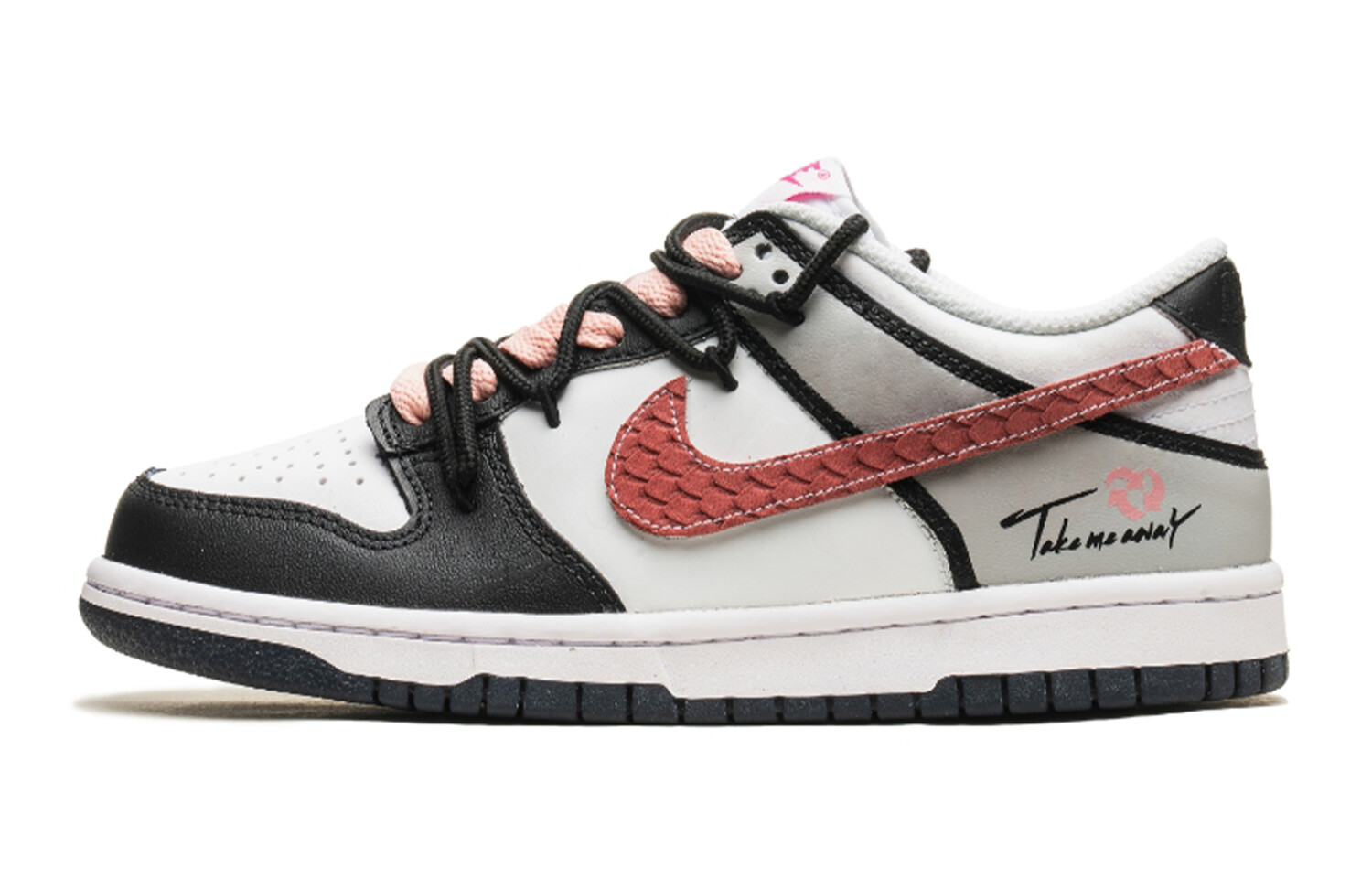 

Кроссовки Nike Dunk Skateboarding Shoes Women's Low-top Grey/white/red, черный