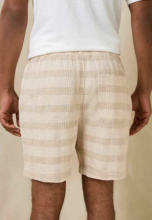 Шорты Next Regular fit textured check drawstring waist, нейтральный