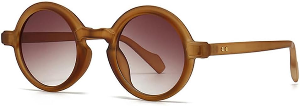 

Популярные модные круглые солнцезащитные очки для женщин, ретро-очки с градиентным переходом, защита от УФ-излучения UV400 для мужчин, трендовые панк-очки с заклепками TYUVIVO, Tea Tea Gradient