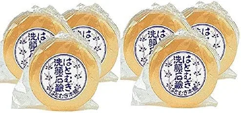 Очищающее мыло для лица Hatomugi с маслом жожоба, 100 г, набор 6 шт