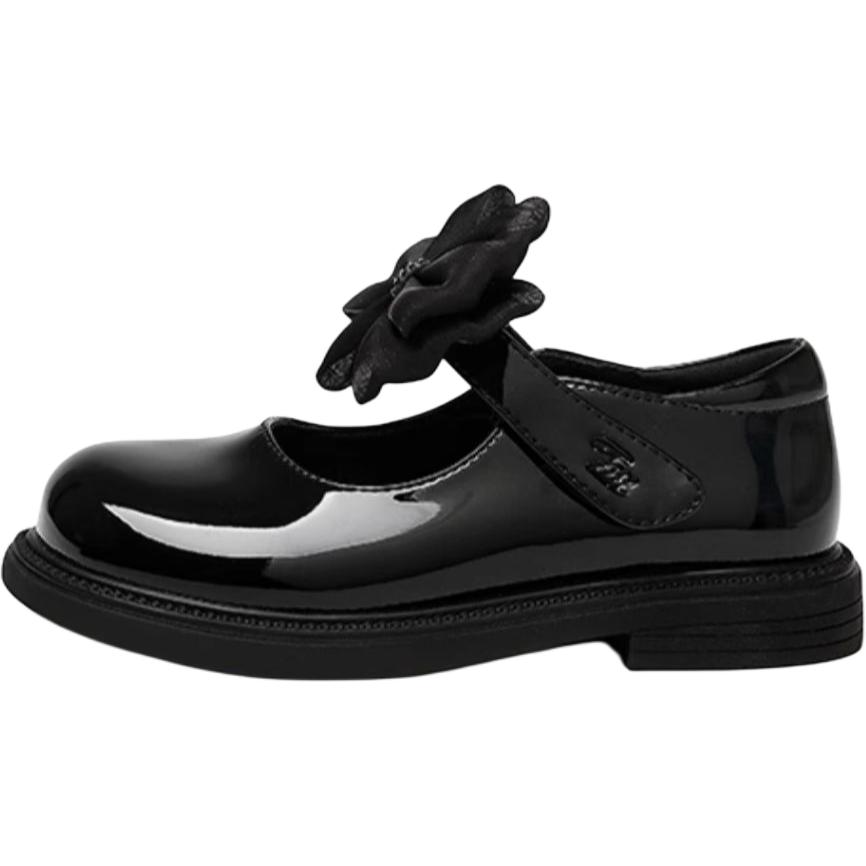 

Teenmix Коллекция Princess Shoe устойчивые к истиранию низкие детские кожаные туфли Black Kids'
