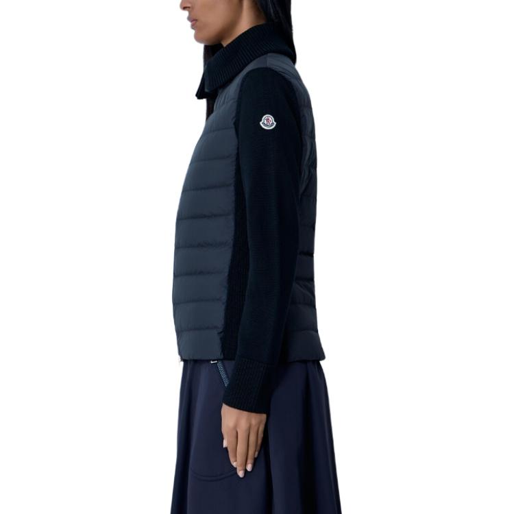 Куртка с вязаными рукавами и стеганой отделкой Moncler, черный — фото 4