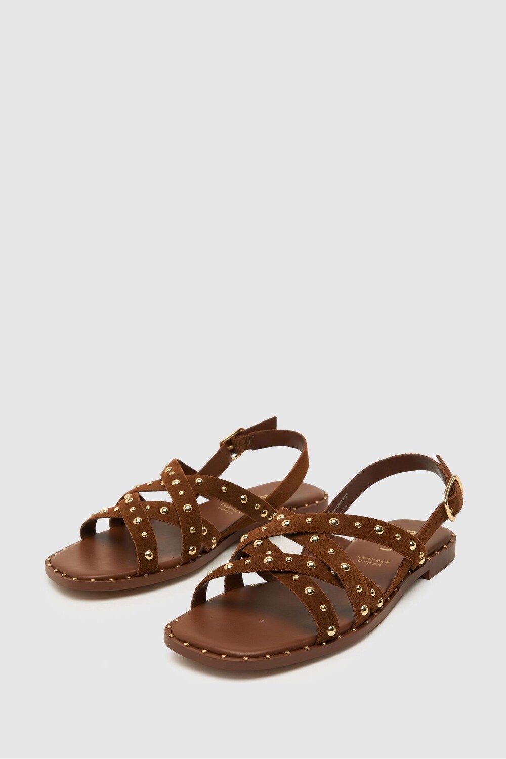 Замшевые босоножки Thelma с заклепками Schuh, коричневый — фото 2