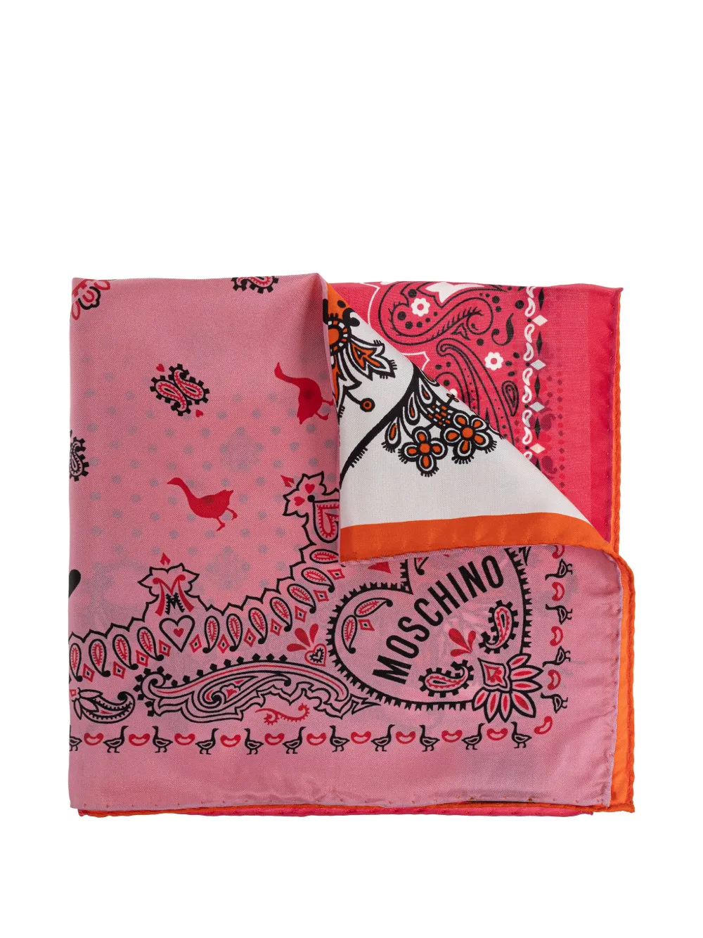 

Платок с узором "пейсли" и в горох Moschino, розовый