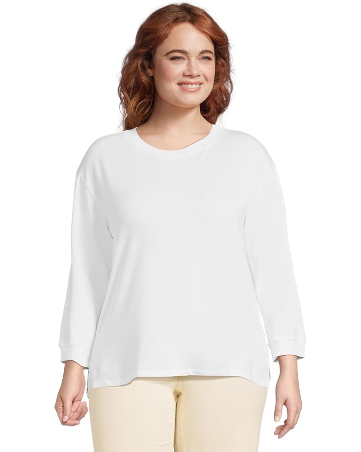 

Женская туника Mod-o-doc 3/4 Sleeve Hi-Lo с боковыми разрезами, White