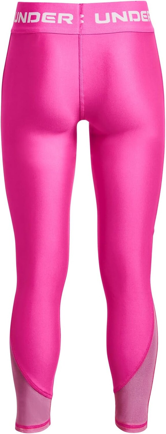 Брюки Under Armour Kids Armour Leggings, цвет Rebel Pink/White — фото 2