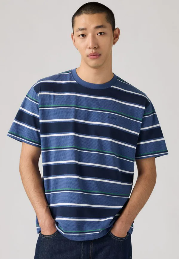 Винтажная базовая футболка Levi'S, Pecos Stripe Sunshine Blue
