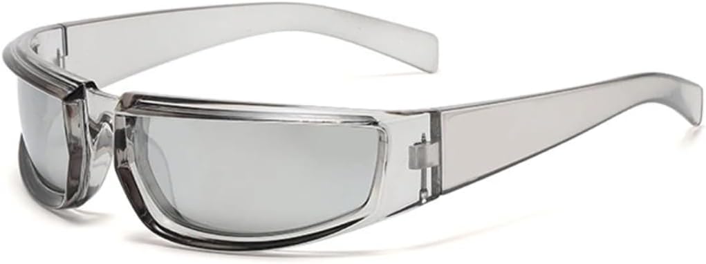 

Ретро-панк женские солнцезащитные очки, модные разноцветные зеркальные очки с защитой от УФ-излучения UV400, мужские очки для активного отдыха, спорта и вождения UATXTAU, Grey Silver Mirror