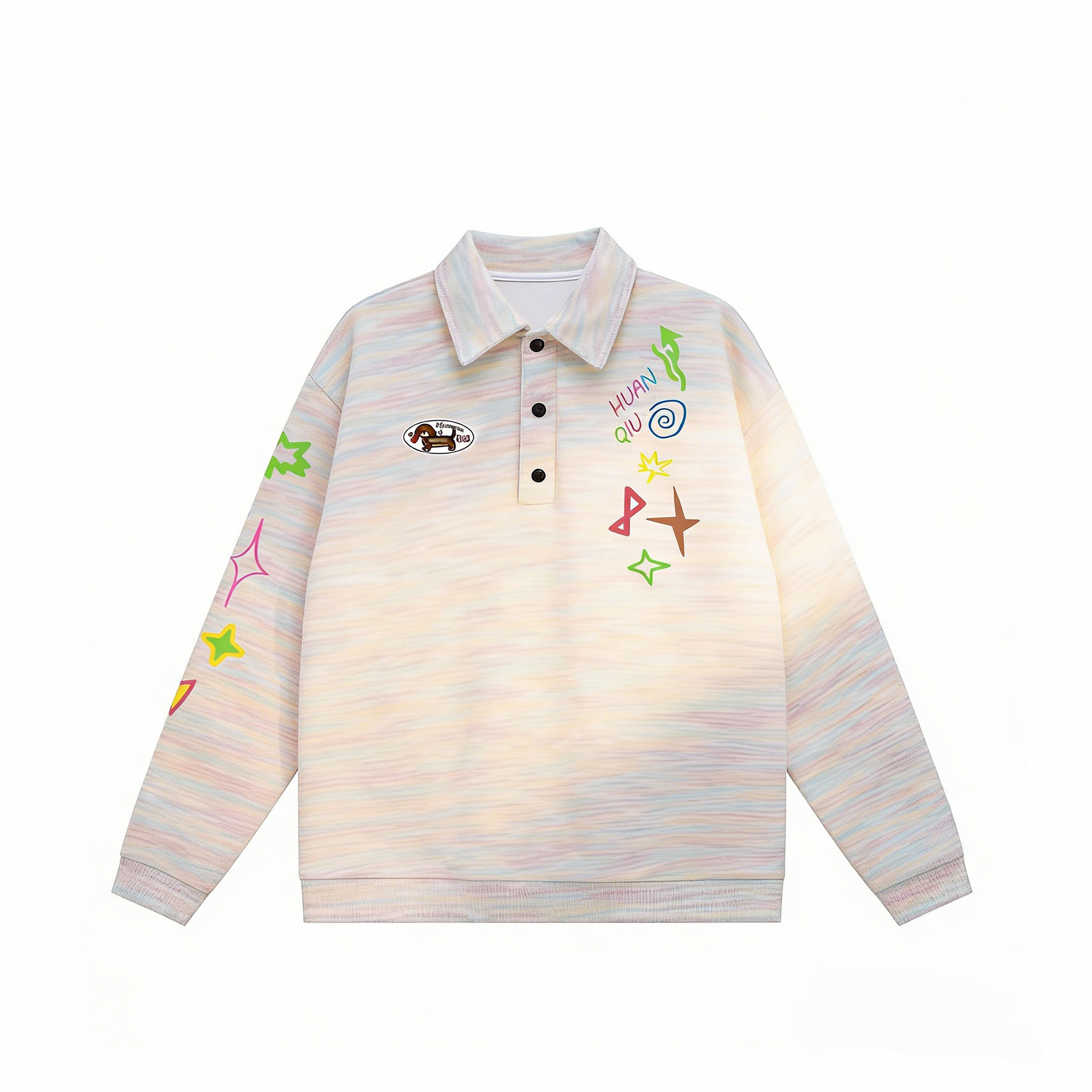 

Толстый вязаный кардиган Unisex Lapel HUANQIU, мультиколор fleece-lined