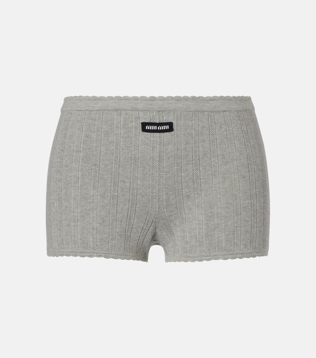 

Вязаные хлопковые шорты Miu Miu, Grigio