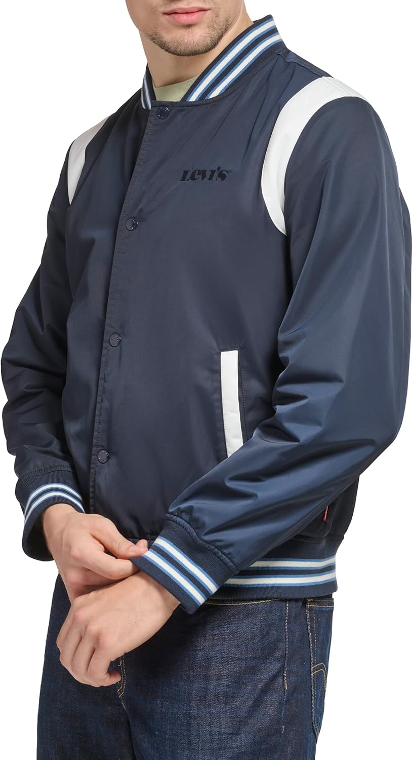Мужская университетская куртка-бомбер Levi's Colorblock, Navy Racer Stripe — фото 2