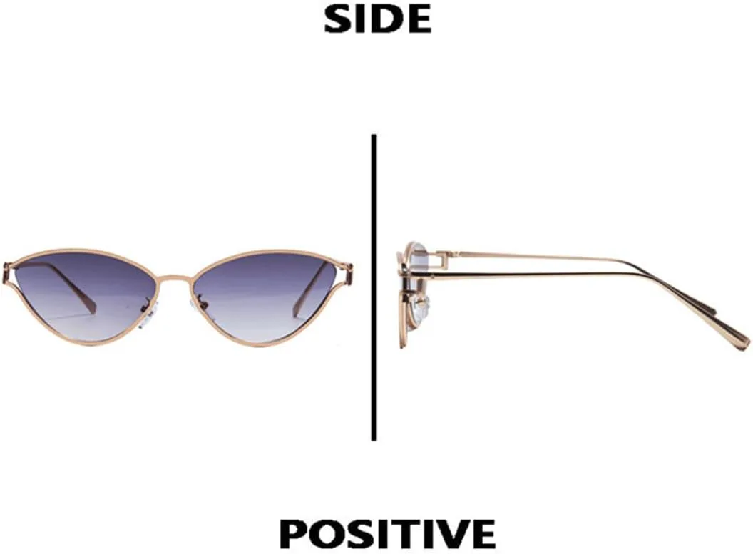 

Женские солнцезащитные очки «кошачий глаз» в роскошном винтажном стиле, маленькая овальная оправа в стиле панк с металлическим каркасом TOIPASTN, Tyj337-3