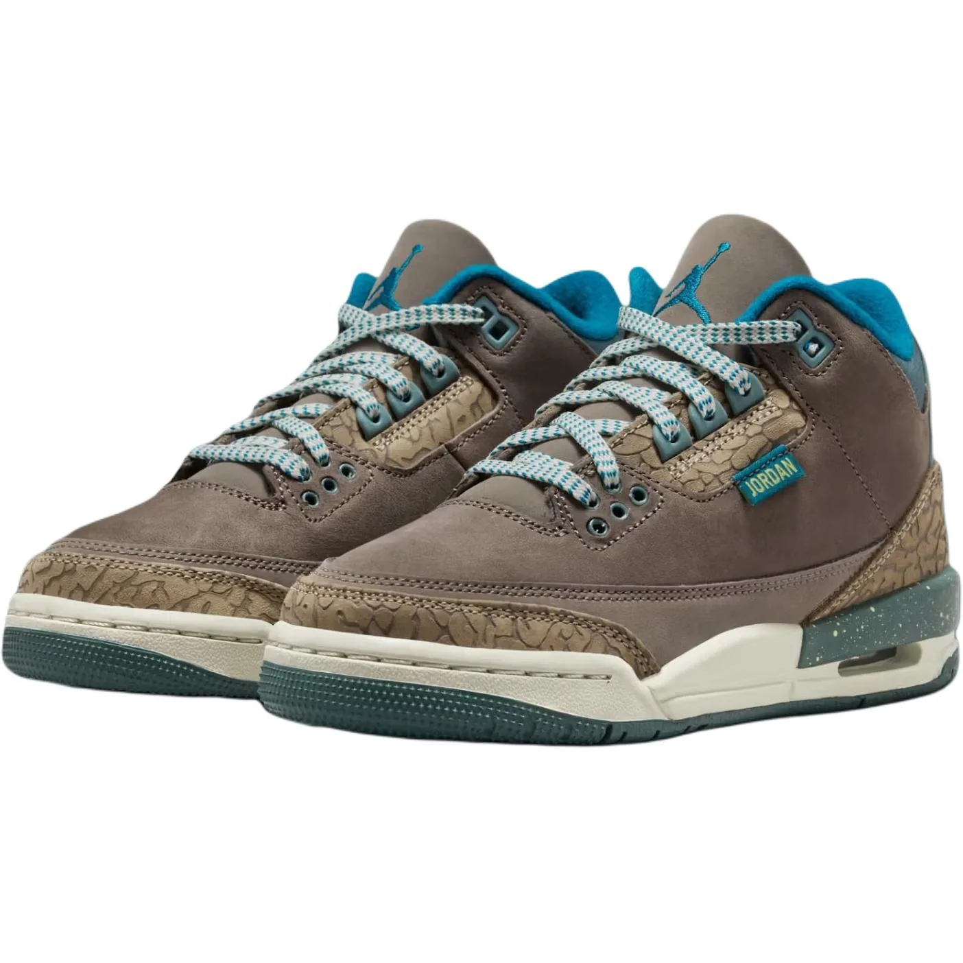 Jordan Кроссовки баскетбольные mid top Air 3 для детей и подростков, устойчивые к истиранию, коричневые — фото 4