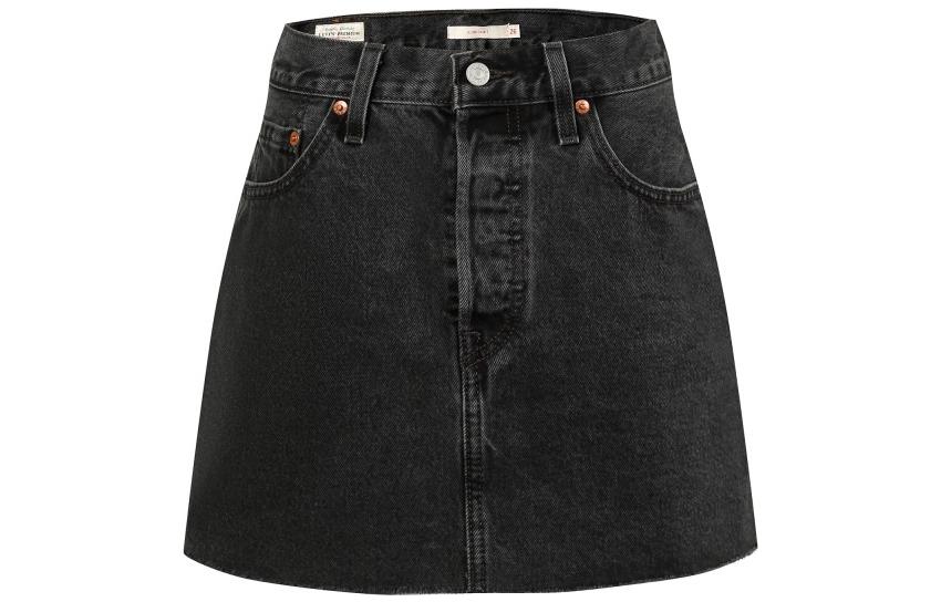 

Короткая джинсовая юбка с нашивкой-логотипом Levis, черный/серый