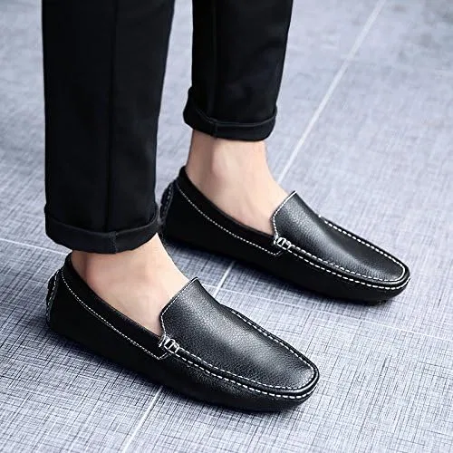 Лоферы мужские искусственная кожа ANUFER, Black — фото 2