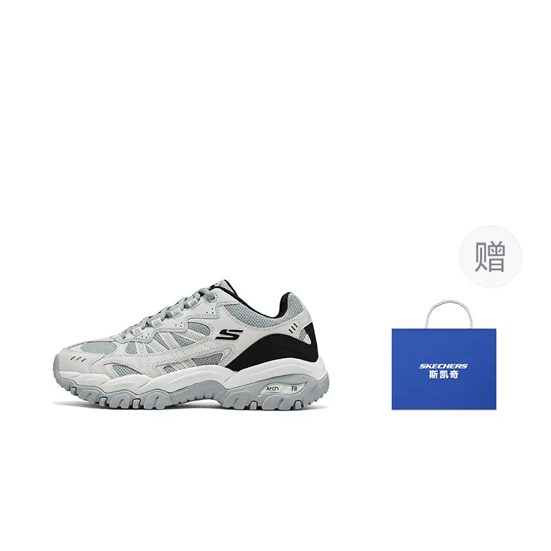 

Skechers Горные туристические ботинки Awaken Mountain 2.0 Grip с устойчивостью к истиранию низкие мужские серо-зеленые + сумка для покупок, цвет Gray Green+Shopping Bag