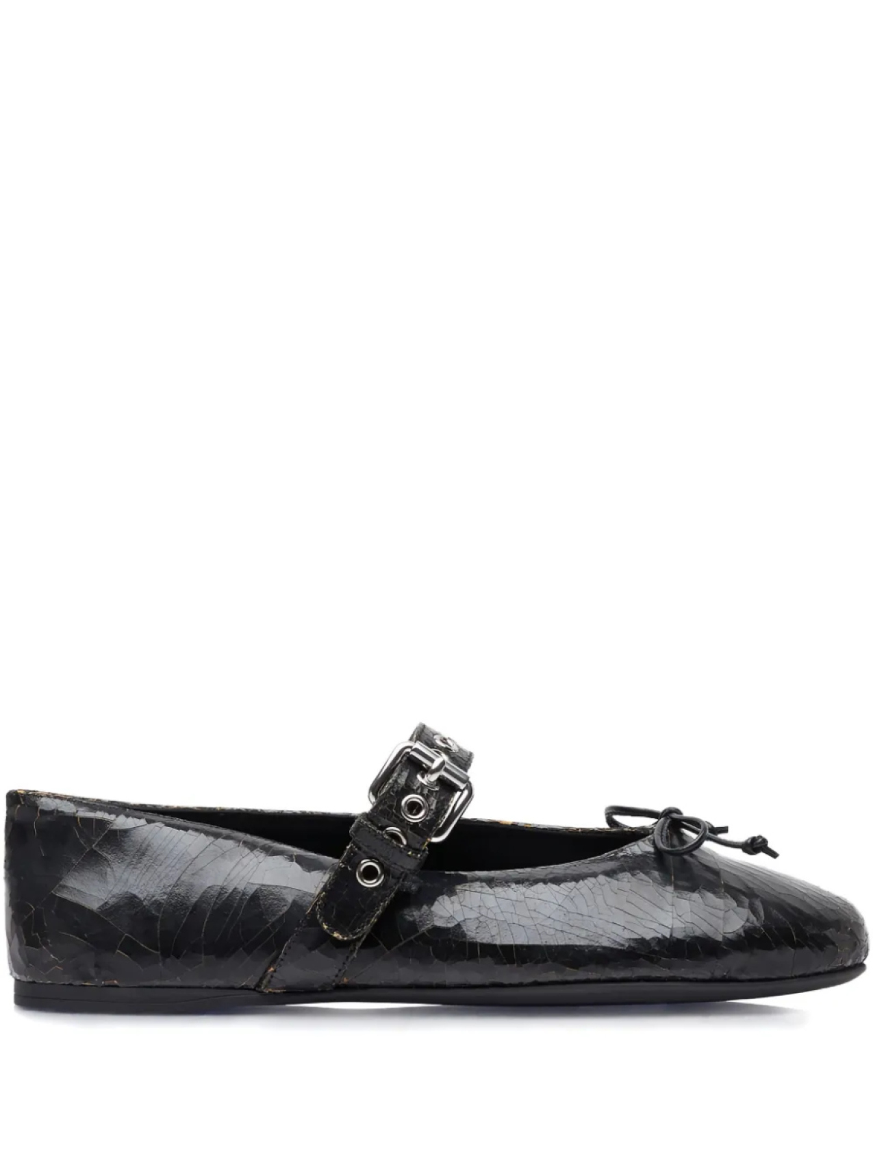 Кожаные балетки Miu Miu, черный