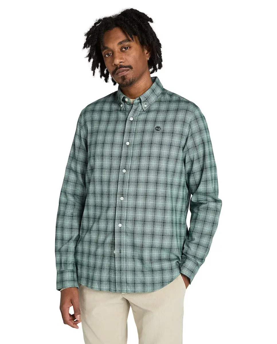 

Мужская клетчатая рубашка с технологией Solucell, стандартный крой Timberland, зеленый
