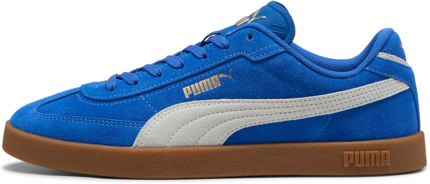 Мужские замшевые кроссовки PUMA Club II Era на шнуровке, повседневные - синие, сине-белый — фото 4